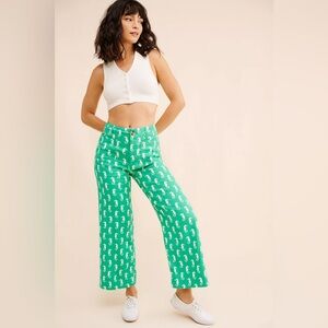 Anthropologie Maeve The Colette Linen Cropped Pants.